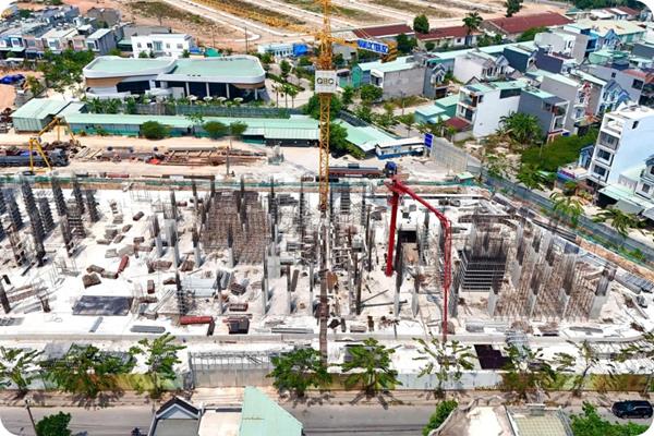 Cập nhật tiến độ AK Tower mới nhất T3/2026: Công trường thi công sôi động, kết cấu dần hình thành rõ nét